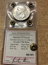 Vittorio Emanuele III - LIRE 10 del 1930 - BIGA - periziata  BB/SPL