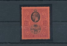 1912-21 Sierra Leone Stanley Gibbons n. 128 1 libbra nero e viola MNH**