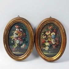 Coppia Quadri Miniature Ovali