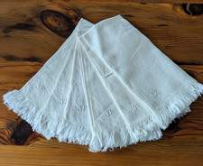 Sei pannolini in lino con frange e ricamo a mano lettere SP Vintage