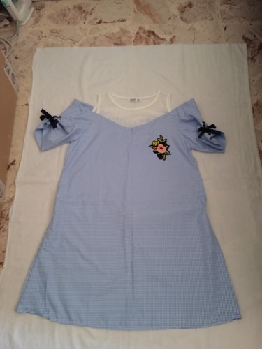 Vestito estivo blu bianco a - e,