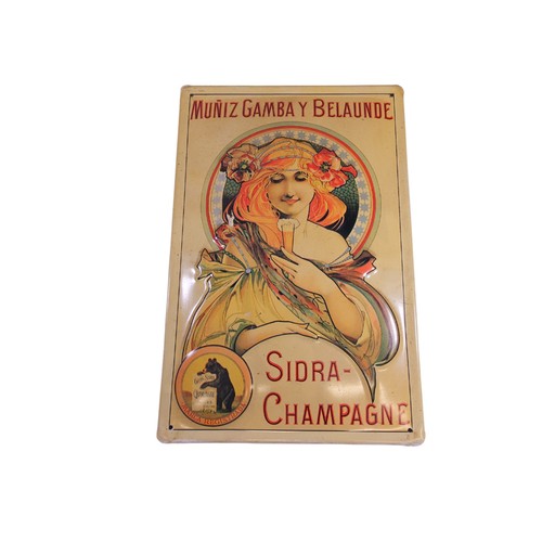 Insegna latta sidra - latta, champagne