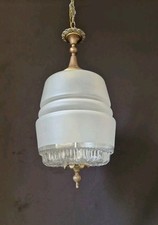 Lampadario antico vintage a sospensione in ottone a 2 luci