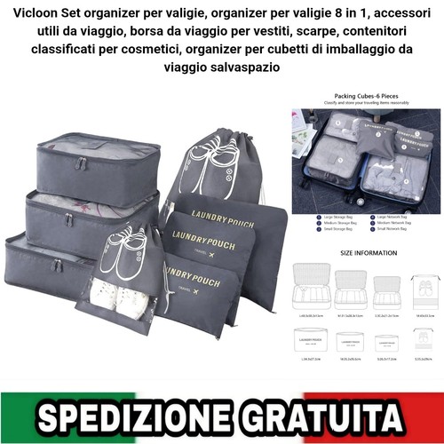 Set organizer valigie pezzi - set,