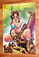 Rarissimo poster vintage Lara Croft Tomb Raider Origins witchblade 41x30 cm