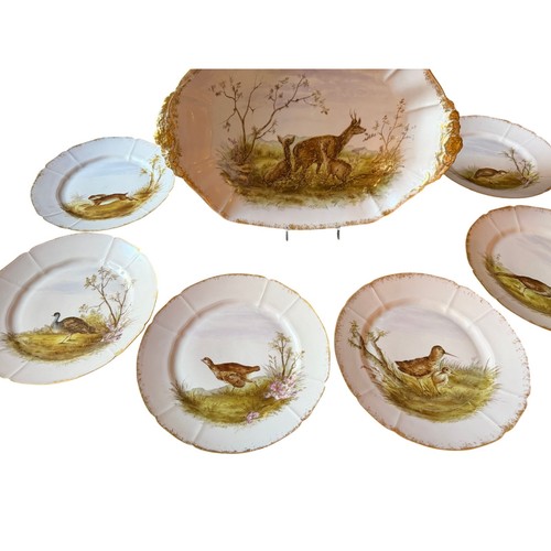 Antico piatto caccia - , uccelli