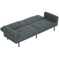 HOMCOM Divano Letto Clic Clac Effetto Lino con Schienale Regolabile Grigio