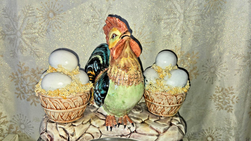 Capodimonte italy rooster egg - italy,