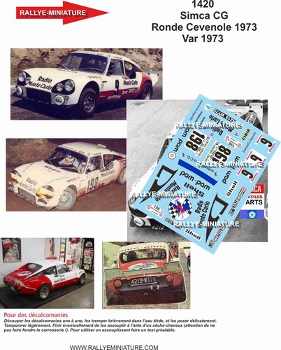 Decals ref 1420 simca cg - decals,