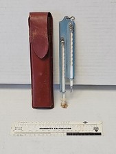 Psicrometro tascabile Stortz vintage con calcolatrice di umidità e custodia