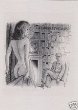 EX LIBRIS BOOKPLATE EROTICO n