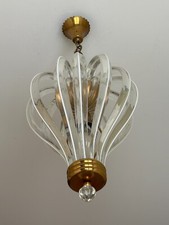 Raro splendido Lampadario Anni 50 in vetro di Murano design Venini numerato 418