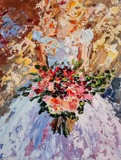 Quadro olio bouquet da sposa