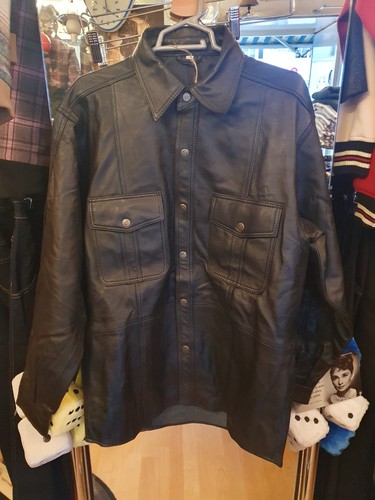 Giacca pelle nero cuoio - giacca,