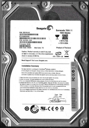 Seagate barracuda st31500341as - seagate,