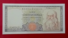 50.000 LIRE LEONARDO, BANCONOTA RIPRODUZIONE