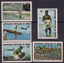 Benin 1980 Pesce Barca Pescatori Allevamento Imperf MNH/1