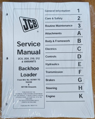 Jcb 2cx 2dx - 210,, 212