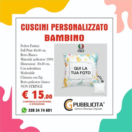 Cuscino personalizzato bambino - cuscino,