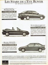 Publicité Advertising 058  1993  Rover   série    214I CABRIO  216 GTI  214 SE