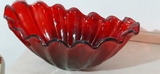 ITALIA-MURANO-CENTROTAVOLA-ROSSO-VETRO LAVORATO-CM 51X28-KG 3,4-H 21 CM-WORLD