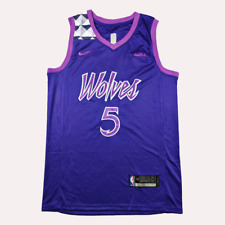 NBA Shirt ANTHONY EDWARDS #5 MINNESOTA TIMBERWOLVES Purple High-Quality Shirt