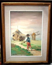 ANCHISE PICCHI (1911-2007) - VECCHIO COLONO - VECCHIO QUADRO DIPINTO OLIO