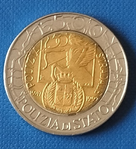 Moneta 500 lire polizia di - moneta ,