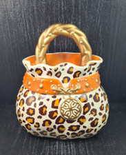 native bag ceramica decorata porta gioie maculata  cm 16 x 11 x 18 h