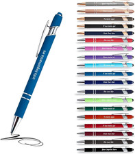 Penne Personalizzate 2 in 1 Con Stilo Touch – Incisione Laser Su 1 O 2 Righe, Em