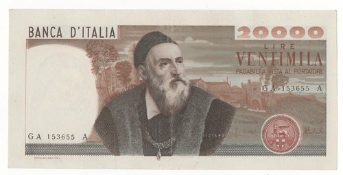 20000 lire tiziano decr - lire,