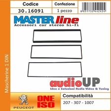 MASCHERINA AUTORADIO 1 DIN PEUGEOT 207 UN DIN KIT DISTANZIALE UNIVERSALE