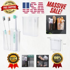 Confezione 2 Portaspazzolini Autoadesivi da Parete - Design Trasparente e Durevole