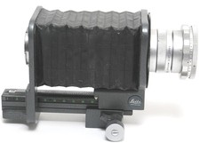 Leica Elmar 3,5/65 mm con soffietto f = 90 mm soffietto grigio Hammertone ha bisogno di pulizia