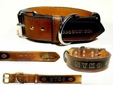 COLLARE PER CANE IN VERO CUOIO