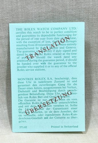 Rolex translation 573 - translation, for