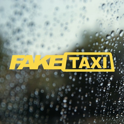 Fake taxi sticker funny car - sticker,