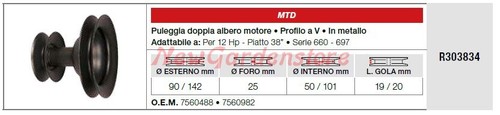 Puleggia doppio albero motore