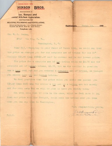 Hinson bros 1900s business - hinson,
