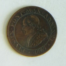 STATO PONTIFICIO-MEZZO SOLDO-2.1/2CENT-PIO IX-ROMA-1867-ANNO XXI-VEDERE FOTO