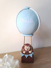 Bomboniera Topper Leone Mongolfiera per torta personalizzabile realizzata a mano