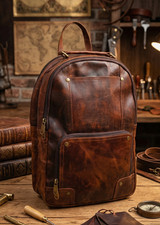Zaino vintage in pelle marrone