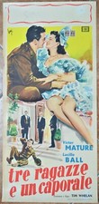LOCANDINA ORIGINALE TRE RAGAZZE E UN CAPORALE 42 Seven Days Leave BALL MATURE
