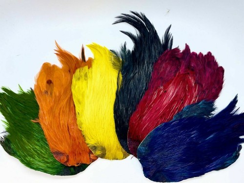 Piuma del collo gallo tinta - di,