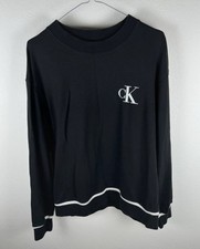 Calvin Klein Felpa Nero Bianco taglia S Uomo girocollo Men Sweatshirt