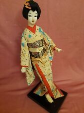 ANTICA BAMBOLA GIAPPONESE  IN SETA OLD SILK JAPANESE DOLL KIMONO FIGURE GEISHA 