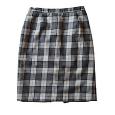 Gonna Lana Alba Fornari grigio Fantasia Scozzese lunghezza media Tg 42 da Donna