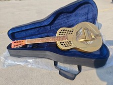 Aiersi Silver, Red Rust,Bell Color Tricone Resonator Chitarra con Custodia Rigida