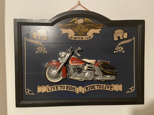 Quadro vintage legno harley - vintage,