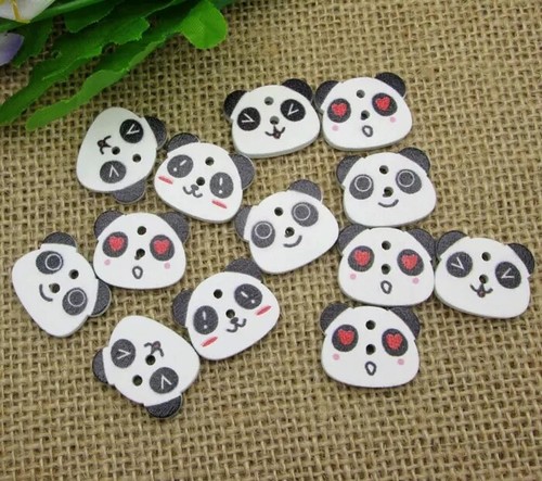 50 x bottoni panda - x,